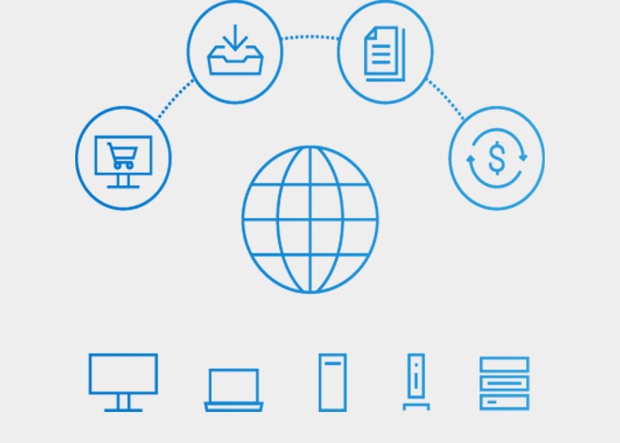 Ilustração das Compras Globais